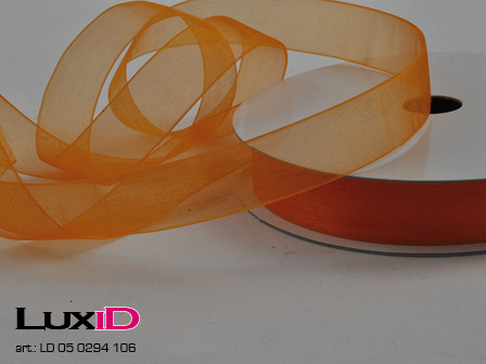 Organza woven edge Color 106 Orange 15mm x 25m